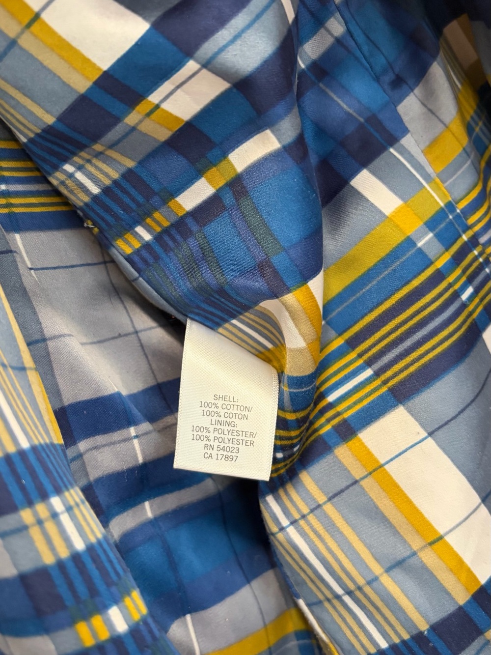 Banana Republic Light Tan Trench Jacket with Plaid Lining - Picture 6 of 6